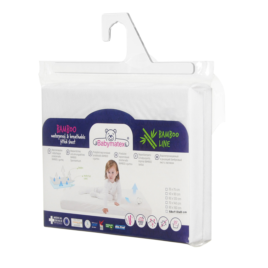 BABYMATEX Plachta nepromokavá napínacia Bamboo 60x120cm béžová