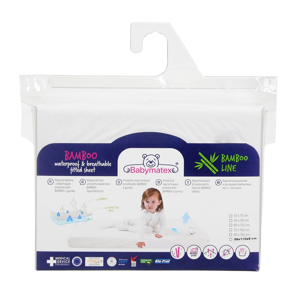 BABYMATEX Plachta nepromokavá napínacia Bamboo 60x120cm béžová