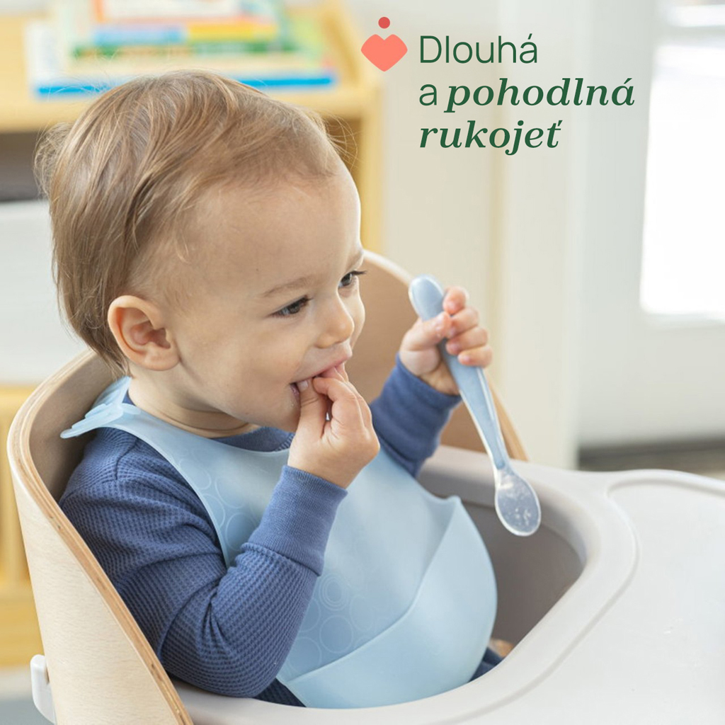CHICCO Lyžička silikónová Soft zelená 6m+