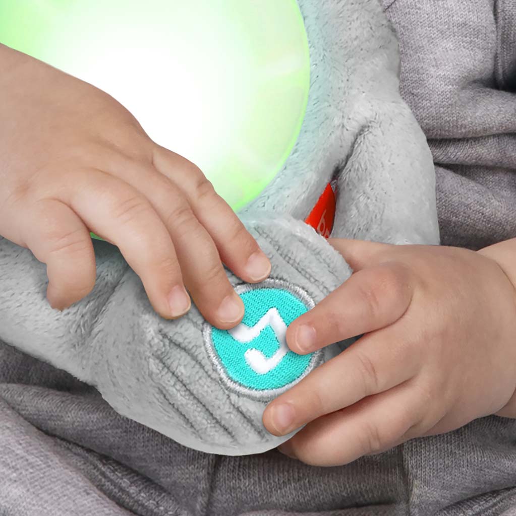 BRIGHT STARTS Hračka plyšová hudobná svietiaca Hug-a-bye Baby™ sloník 0m+