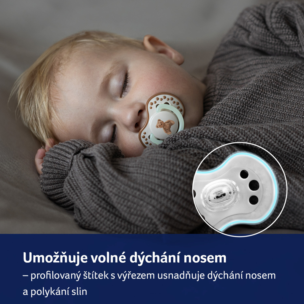 LOVI Cumlík svietiaci silikónový dynamický Teddy love 18m+ 2ks