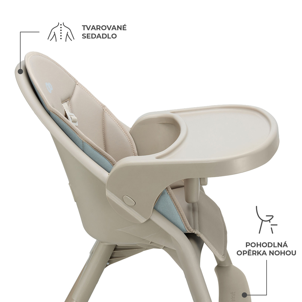 KINDERKRAFT Stolička jedálenská Dinnly 2v1 Beige