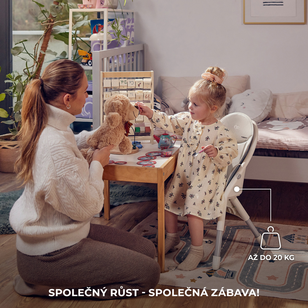 KINDERKRAFT Stolička jedálenská Dinnly 2v1 Beige