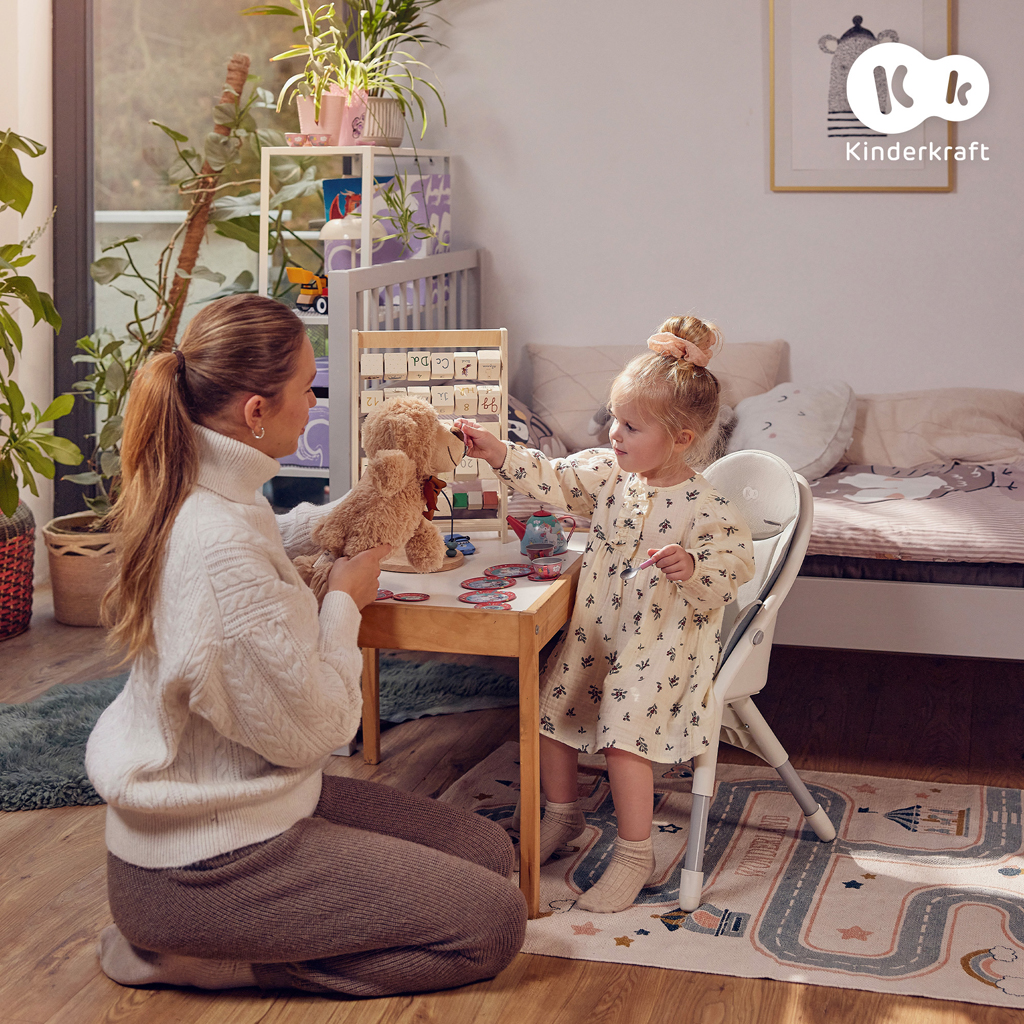 KINDERKRAFT Stolička jedálenská Dinnly 2v1 Beige