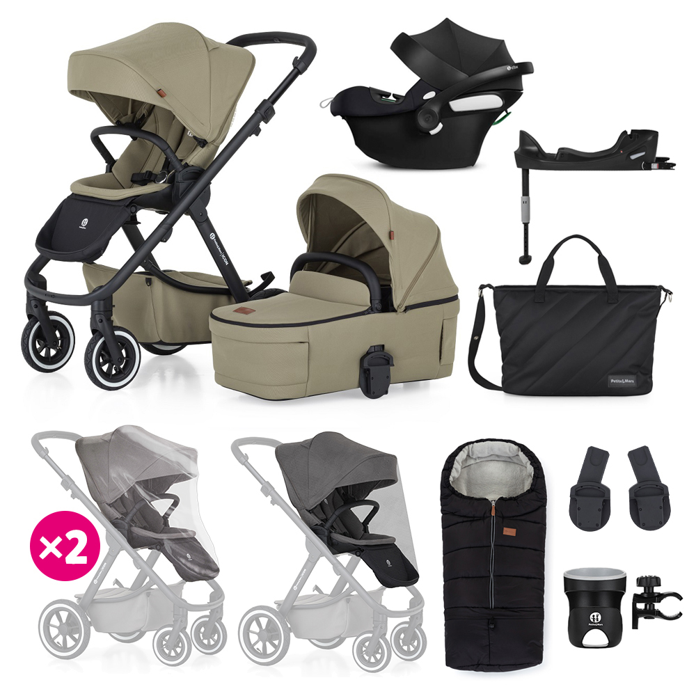 PETITE&MARS SET Kočík 4v1 ICON Mossy Green XXL AIR + CBX By CYBEX Aton B2 i-Size