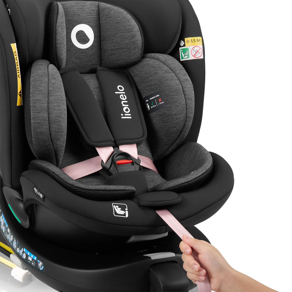 LIONELO Autosedačka Navy i-Size (40-150 cm) Black Pink