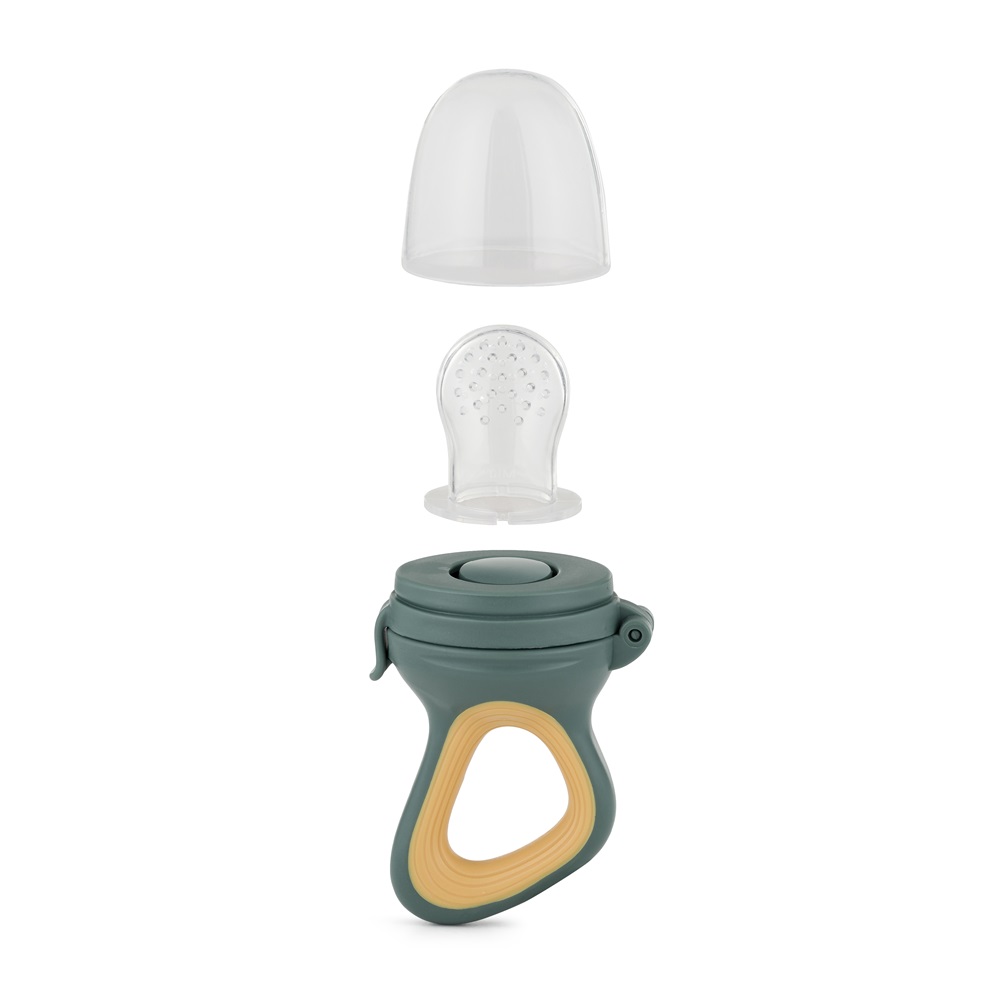 PETITE&amp;MARS Cumlík silikónový na kŕmenie Fruzi Green&amp;Ochre 6m+