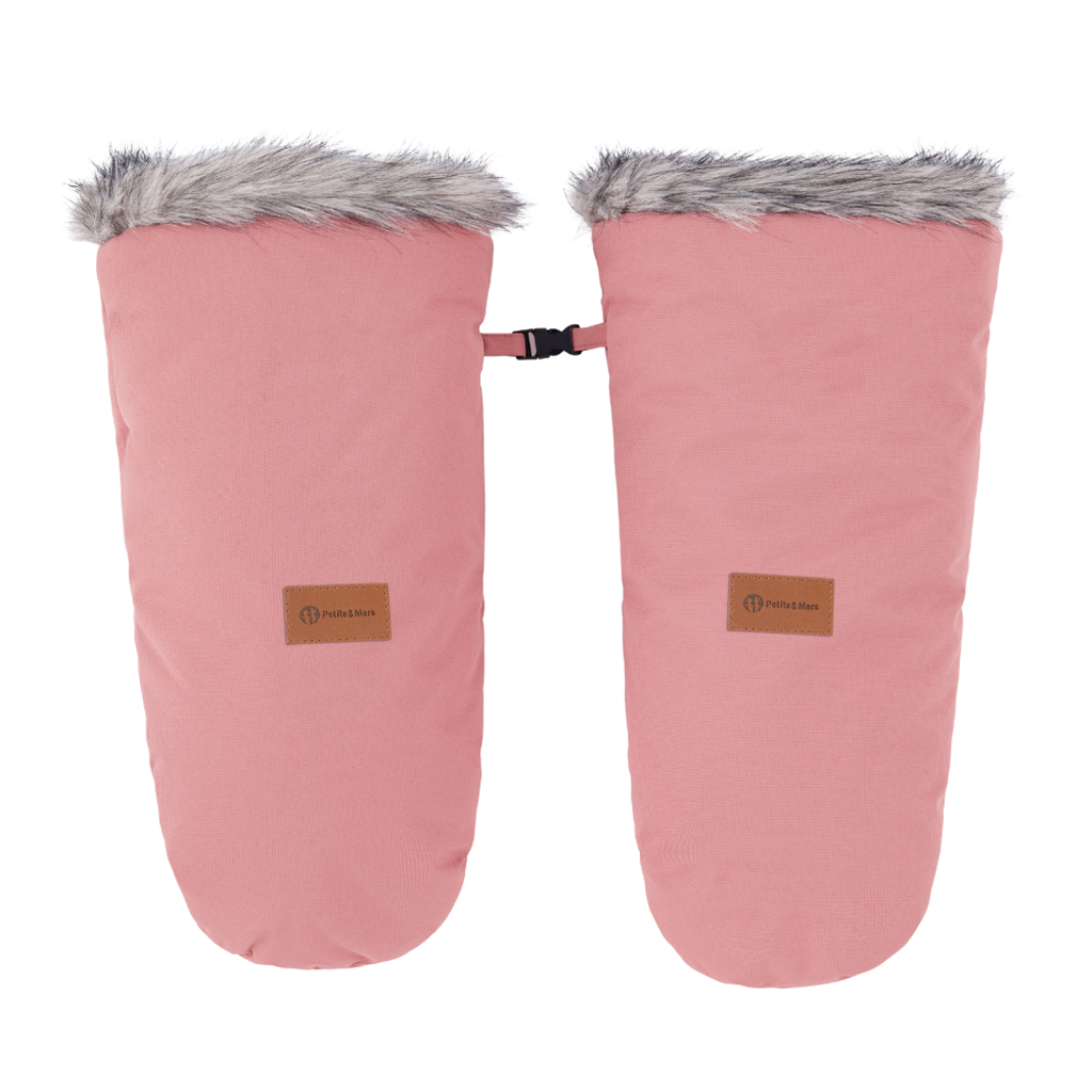 PETITE&amp;MARS Set zimný fusak Comfy 4v1 + rukavice na kočík Fjora Old Rose