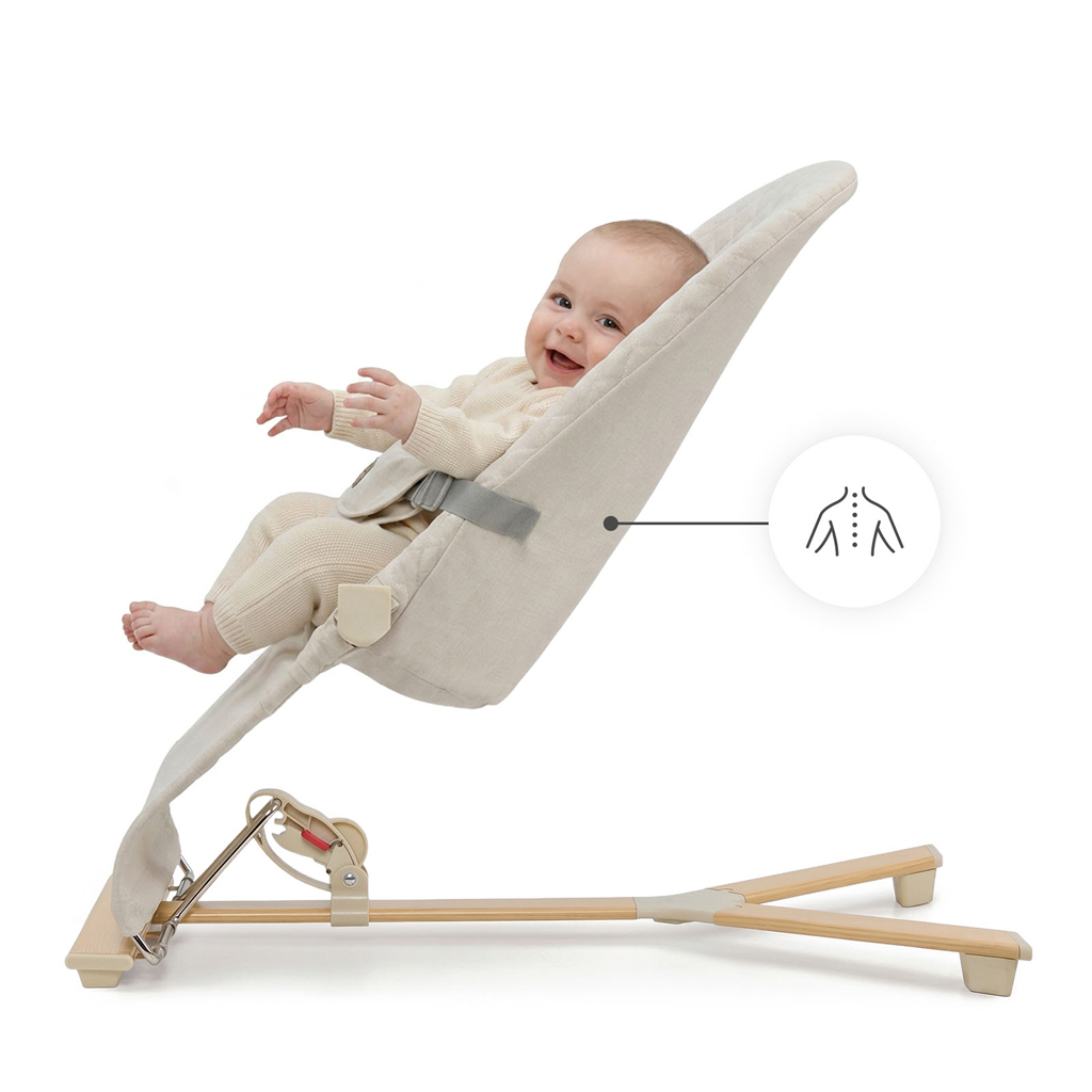 KINDERKRAFT Lehátko pohupujúce Mimi Beige wood, do 9 kg