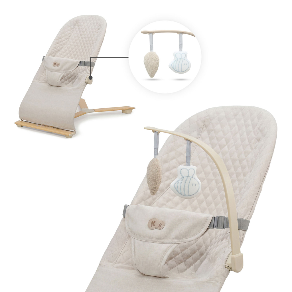 KINDERKRAFT Lehátko pohupujúce Mimi Beige wood, do 9 kg