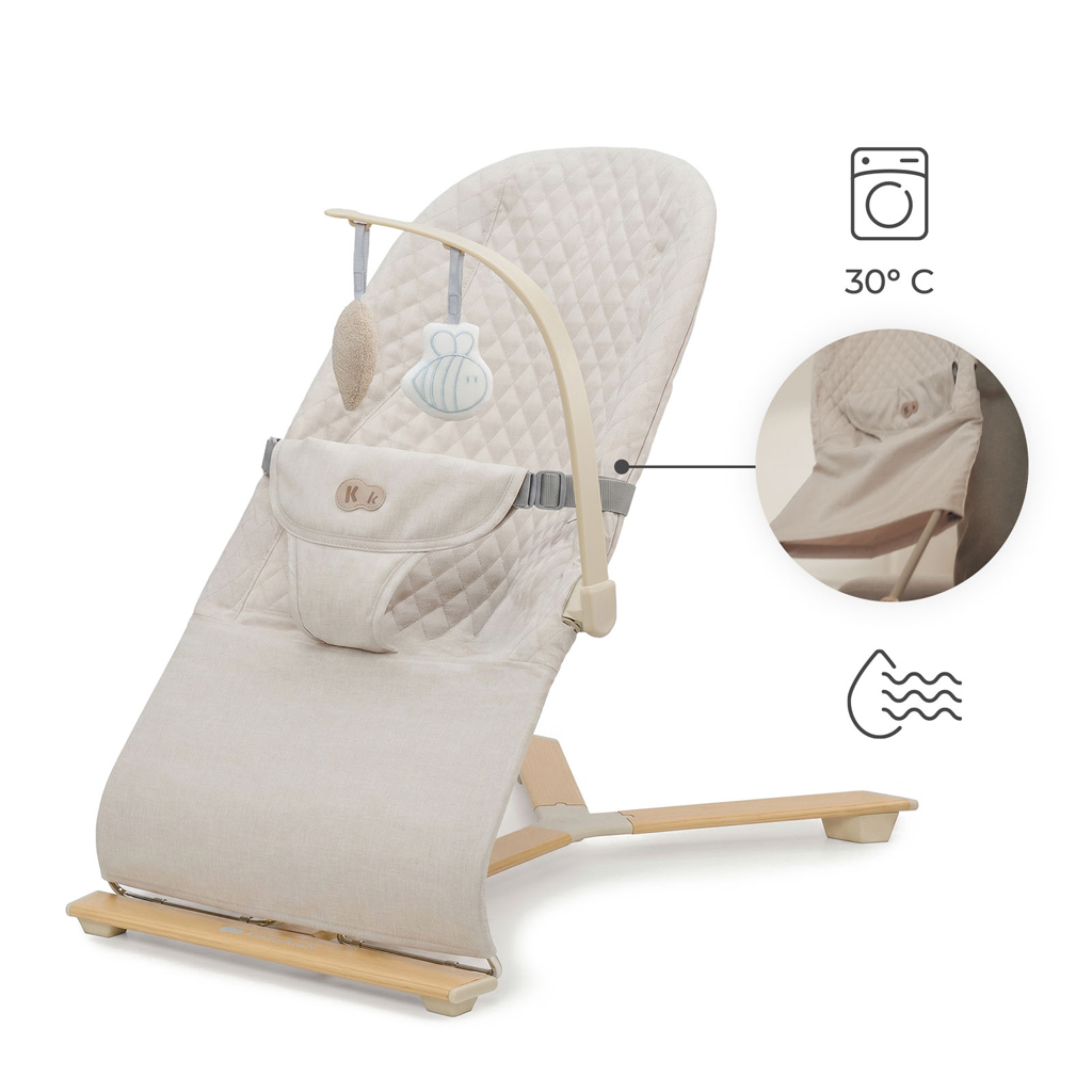 KINDERKRAFT Lehátko pohupujúce Mimi Beige wood, do 9 kg