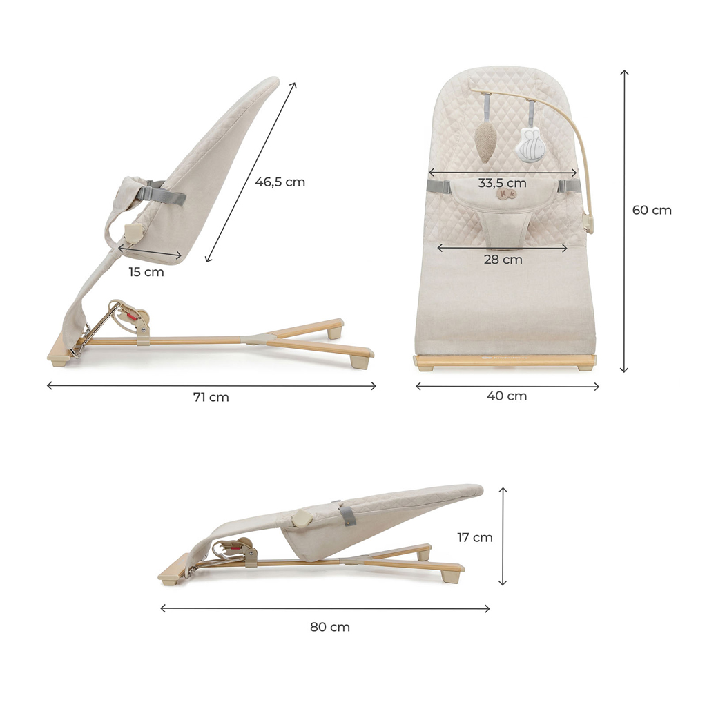 KINDERKRAFT Lehátko pohupujúce Mimi Beige wood, do 9 kg