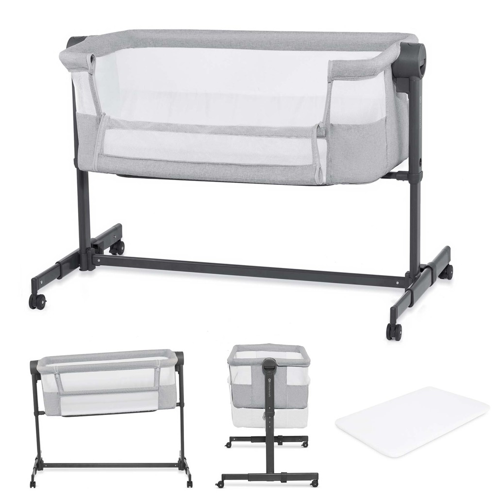 KINDERKRAFT Postieľka detská polohovateľná Nestee Up2 Light Grey
