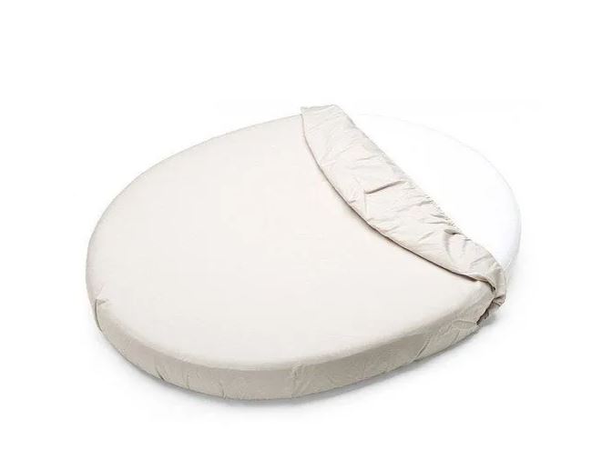 PETITE&amp;MARS Napínacia plachta nepremokavá do oválnej postieľky Soft Dream Oval 84 x 50 White