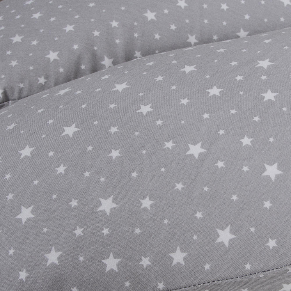 CEBA BABY Vankúš na dojčenie HUGGY (150x60x37) Basic Grey Stars
