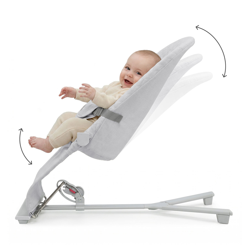 KINDERKRAFT Lehátko pohupujúce Mimi Light grey, do 9 kg