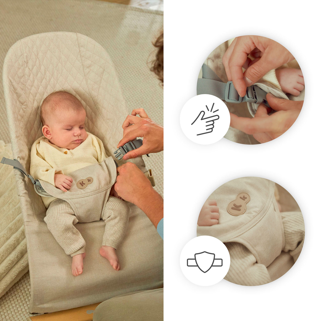 KINDERKRAFT Lehátko pohupujúce Mimi Light grey, do 9 kg