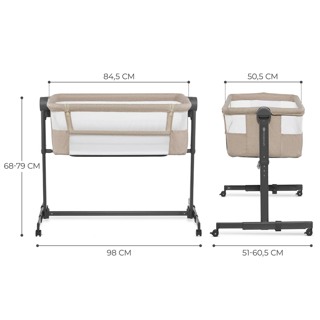 KINDERKRAFT Postieľka detská polohovateľná Nestee Up2 Beige