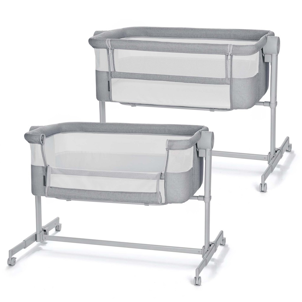 KINDERKRAFT Postieľka detská polohovateľná Nestee Up2 Full Light Grey