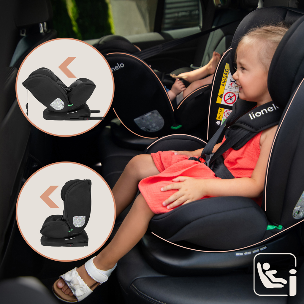 LIONELO Autosedačka Bastiaan i-Size (40-150 cm) Black Grey