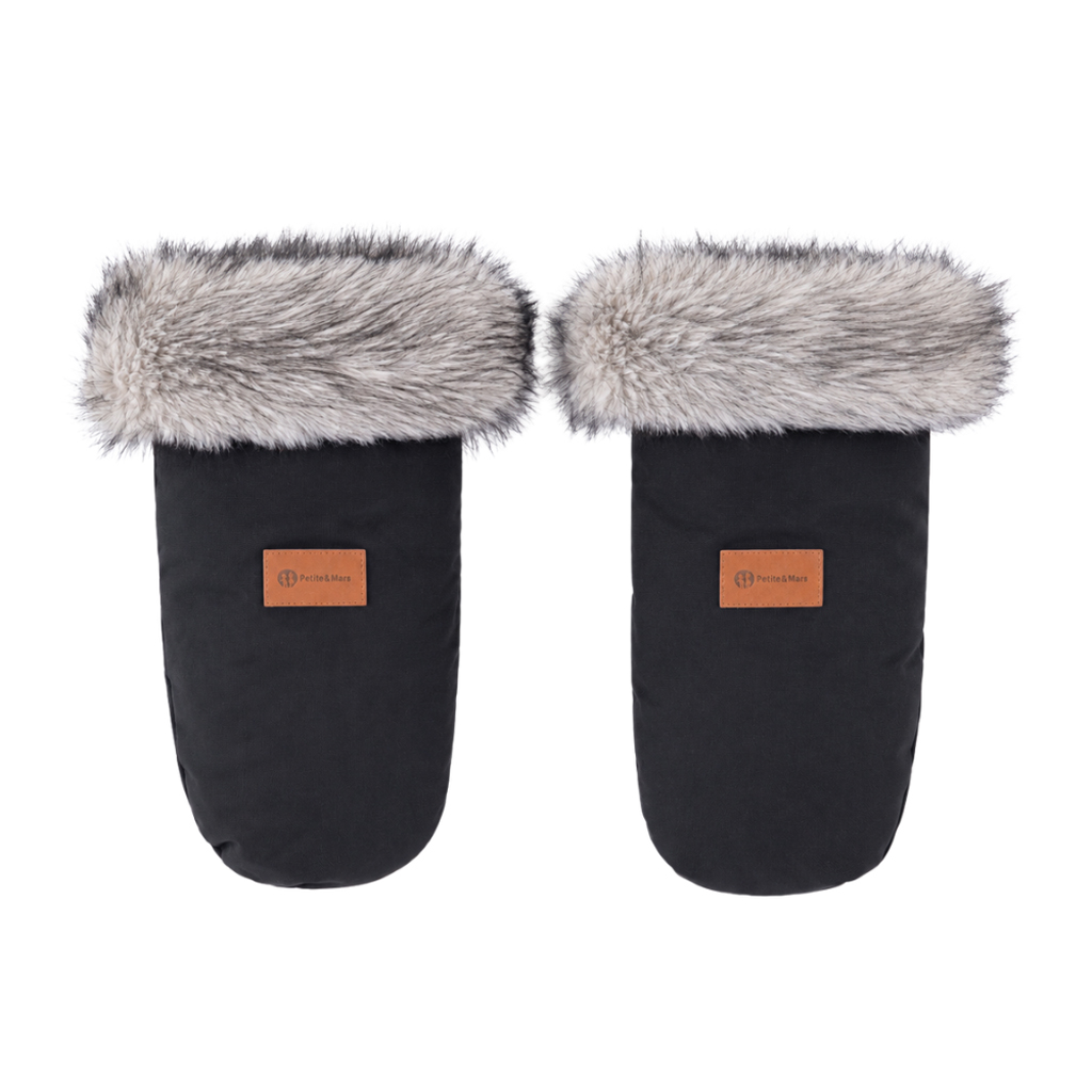 PETITE&amp;MARS Set zimný fusak Arctic 4v1 + rukavice na kočík Fjora Forever Black