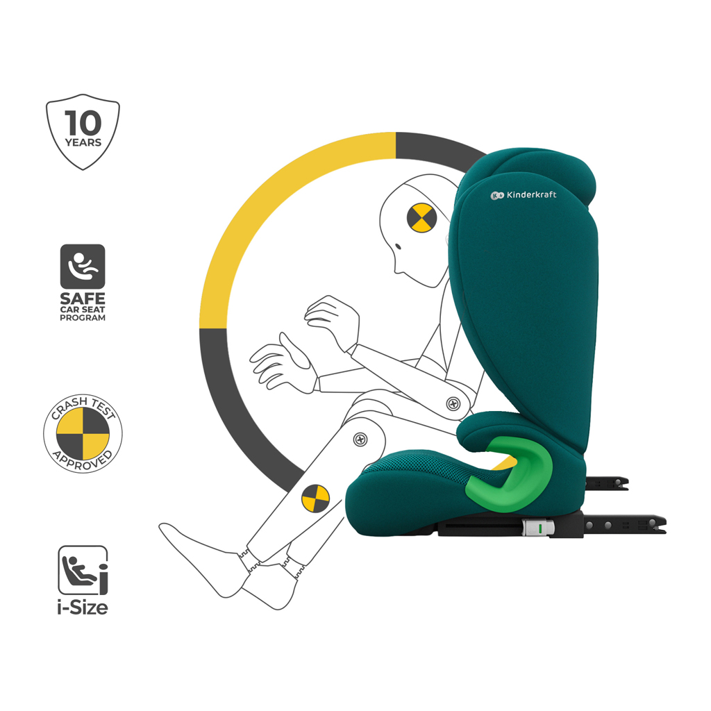 KINDERKRAFT Autosedačka Junior Fix 2 Plus (100-150 cm) Green