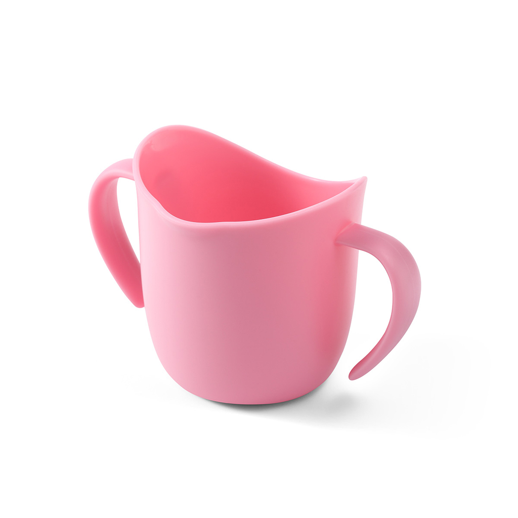 BABYONO Hrnček ergonomický s uškami 120 ml ružový 6m+