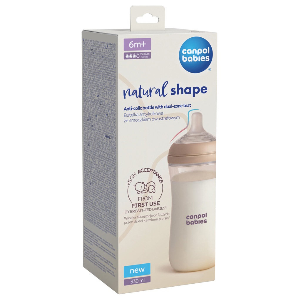 CANPOL BABIES Fľaša antikoliková Natural shape 330ml
