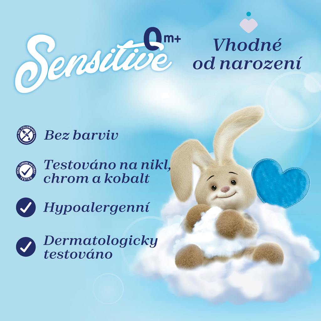 CHICCO Aviváž koncentrovaná Baby Sensitive Sladký púder 1,5 l, 60 praní + vlhčené obrúsky 72 ks zada
