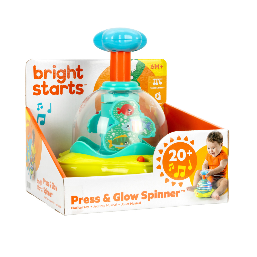 BRIGHT STARTS Hračka hudobná svietiaca Press&amp;Glow Spinner 6m+