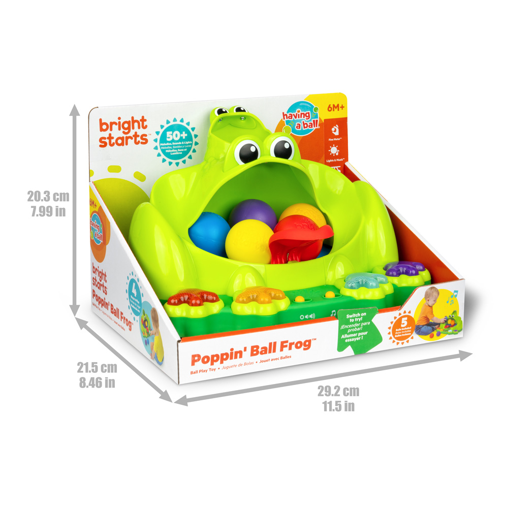 BRIGHT STARTS Hračka interaktívna Poppin' Ball Frog™  6m+