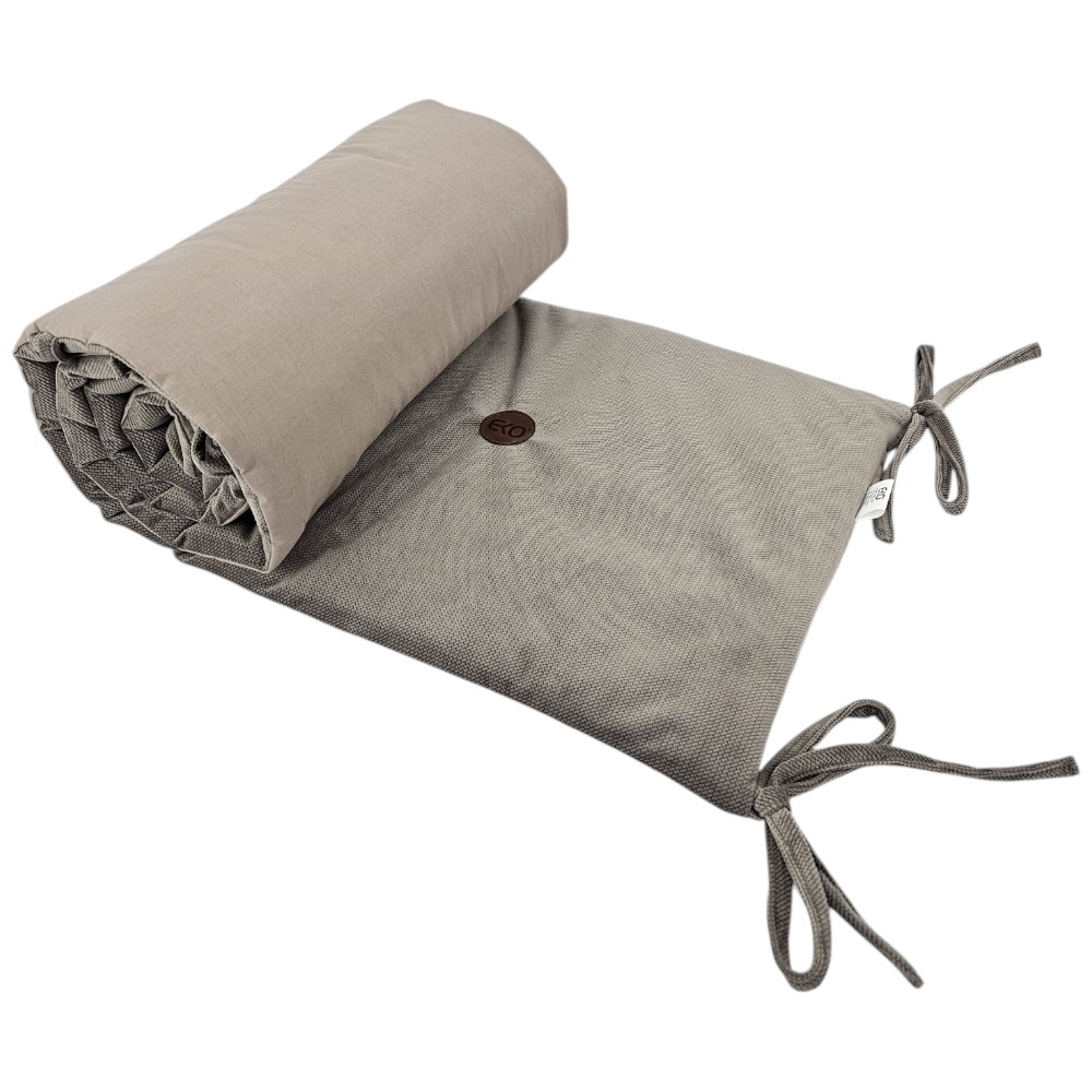 EKO Mantinel do postieľky bavlnený Velvet Dark Beige 360cm