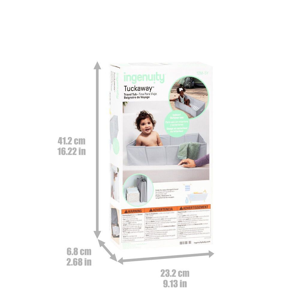 INGENUITY Vanička na cesty skladacia Tuckaway šedá 12m+