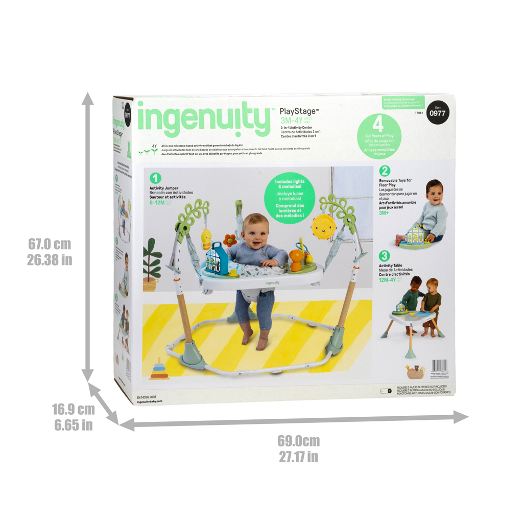 INGENUITY Aktivitné centrum so skákadlom a stolíkom 3v1 PlayStage™, 6m+