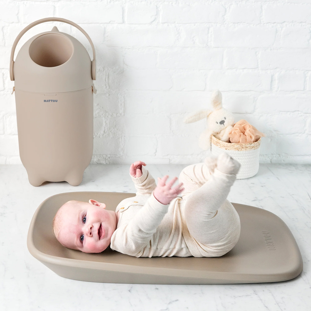 NATTOU Kôš na plienky Dropy Taupe 27 cm, 20l