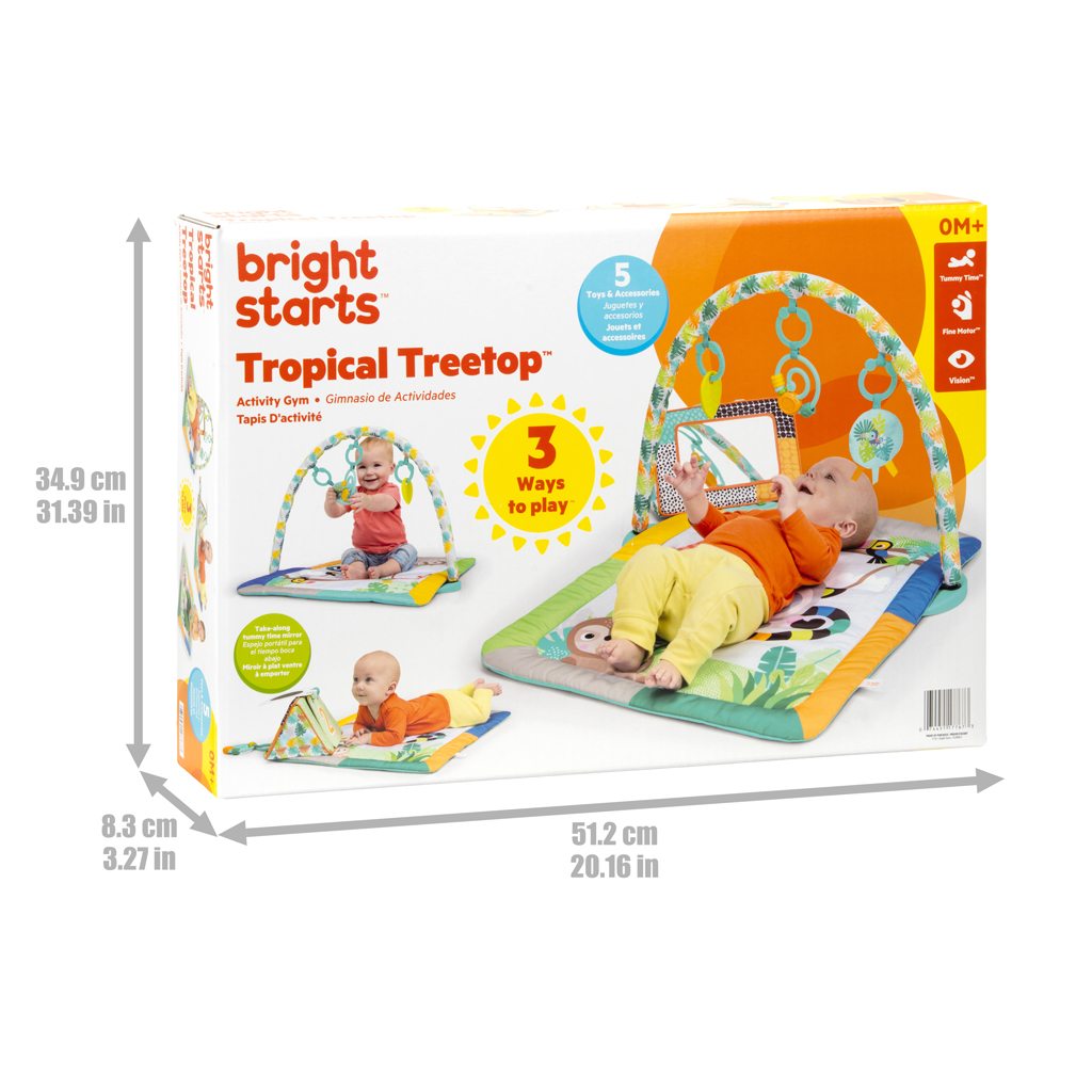 BRIGHT STARTS Deka na hranie pre rozvoj motoriky a zmyslov Tropical Treetop™, 0m+