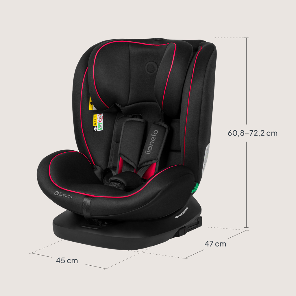 LIONELO Autosedačka Bastiaan i-Size (40-150 cm) Black Red