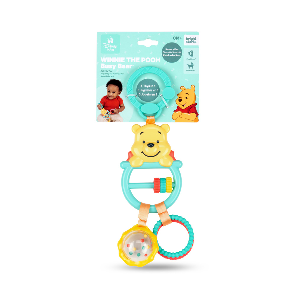 BRIGHT STARTS Hračka na C krúžku aktívna Winnie the Pooh Busy Bear™ 0m+