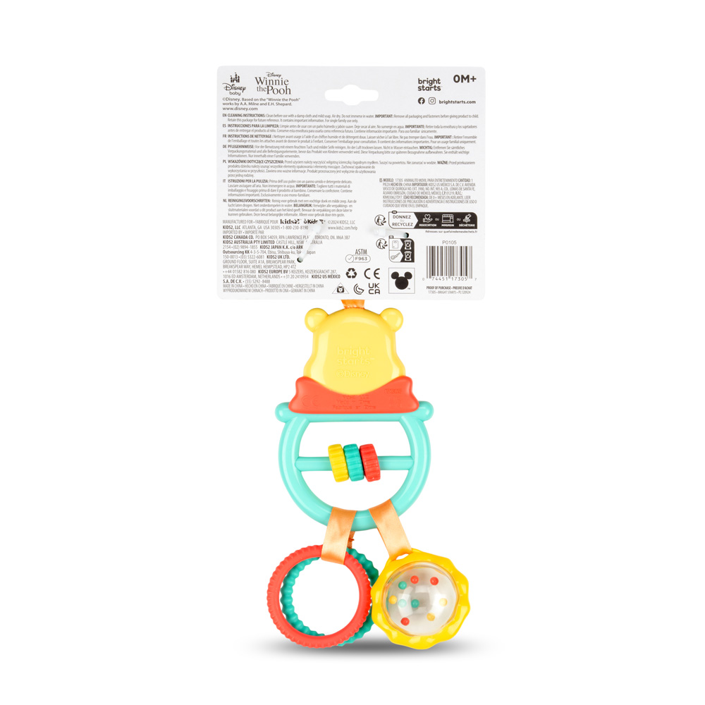 BRIGHT STARTS Hračka na C krúžku aktívna Winnie the Pooh Busy Bear™ 0m+