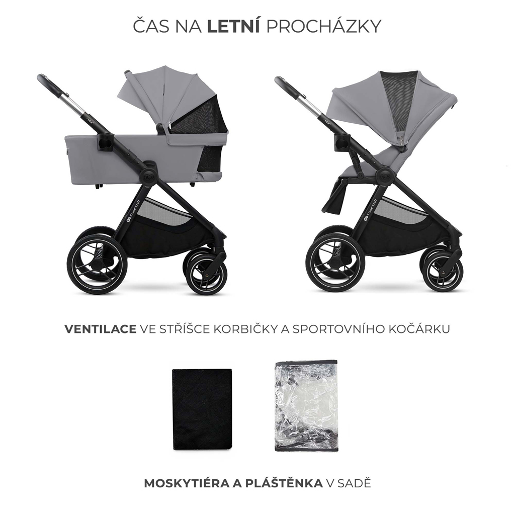KINDERKRAFT Kočík kombinovaný Nea 2 2v1 Platinum Grey