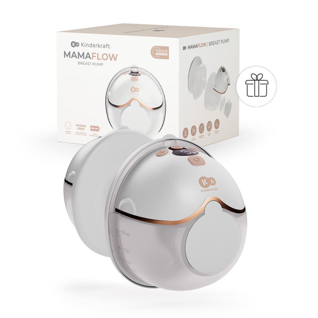 KINDERKRAFT Odsávačka mlieka Single Hands-free Mamaflow Gold + CHICCO Vložky do podprsenky 30ks