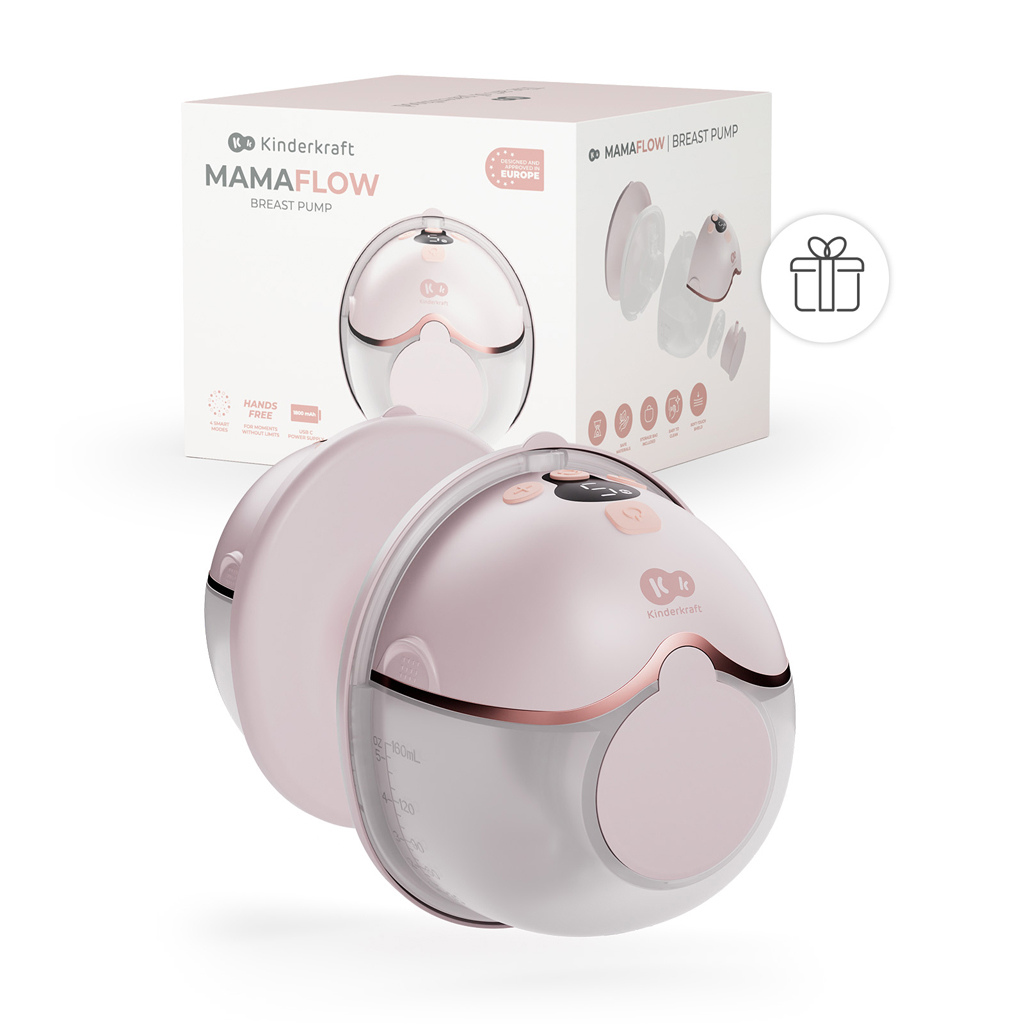 KINDERKRAFT Odsávačka mlieka Single Hands-free Mamaflow Pink + CHICCO Vložky do podprsenky 30ks