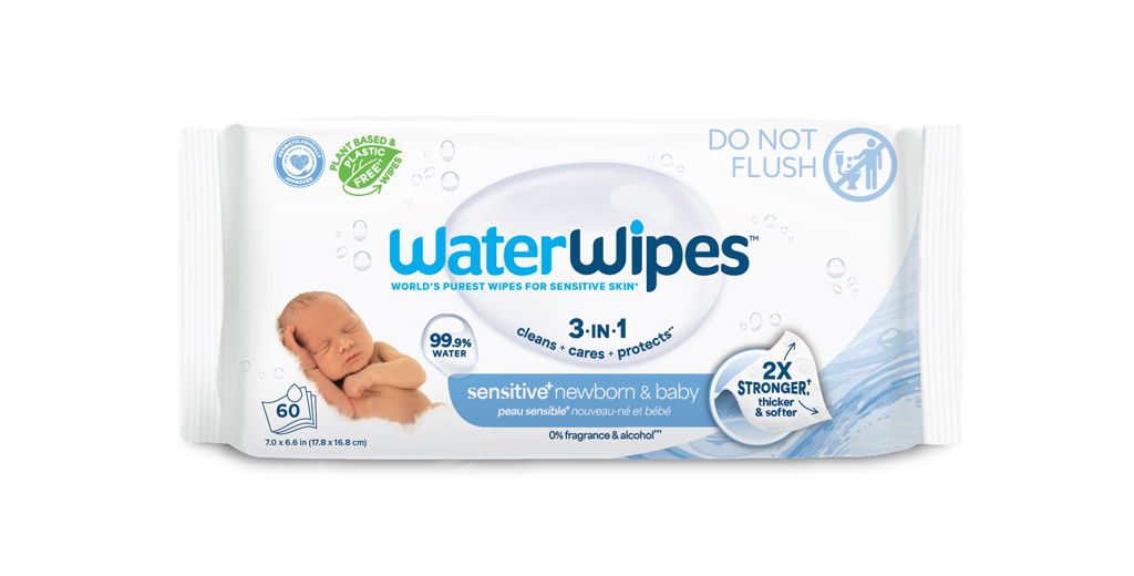 9X WATERWIPES Obrúsky vlhčené Newborn&amp;Baby 3in1 60 ks (540 ks) 