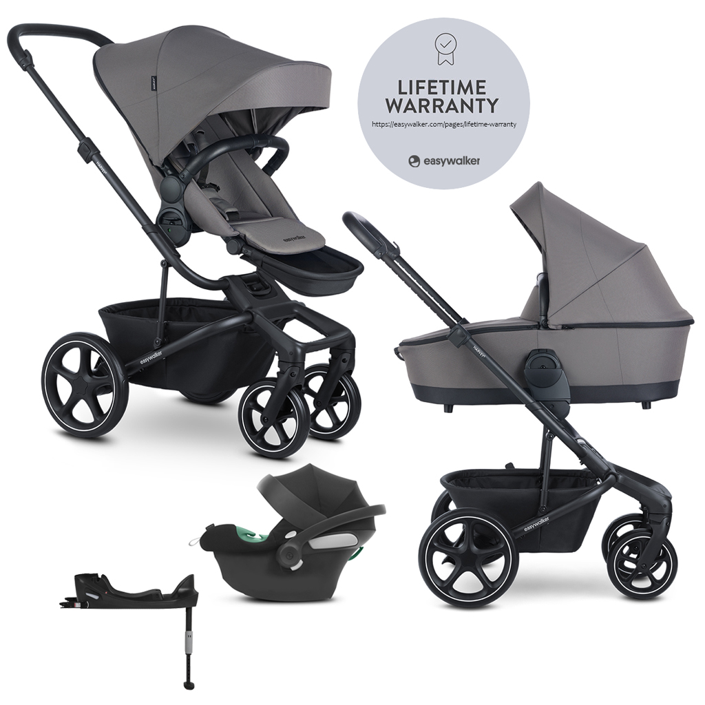 EASYWALKER SET Kočík 4v1 Harvey⁵ 2v1 Pebble Grey LITE RWS + CYBEX Aton B2 i-Size + základňa