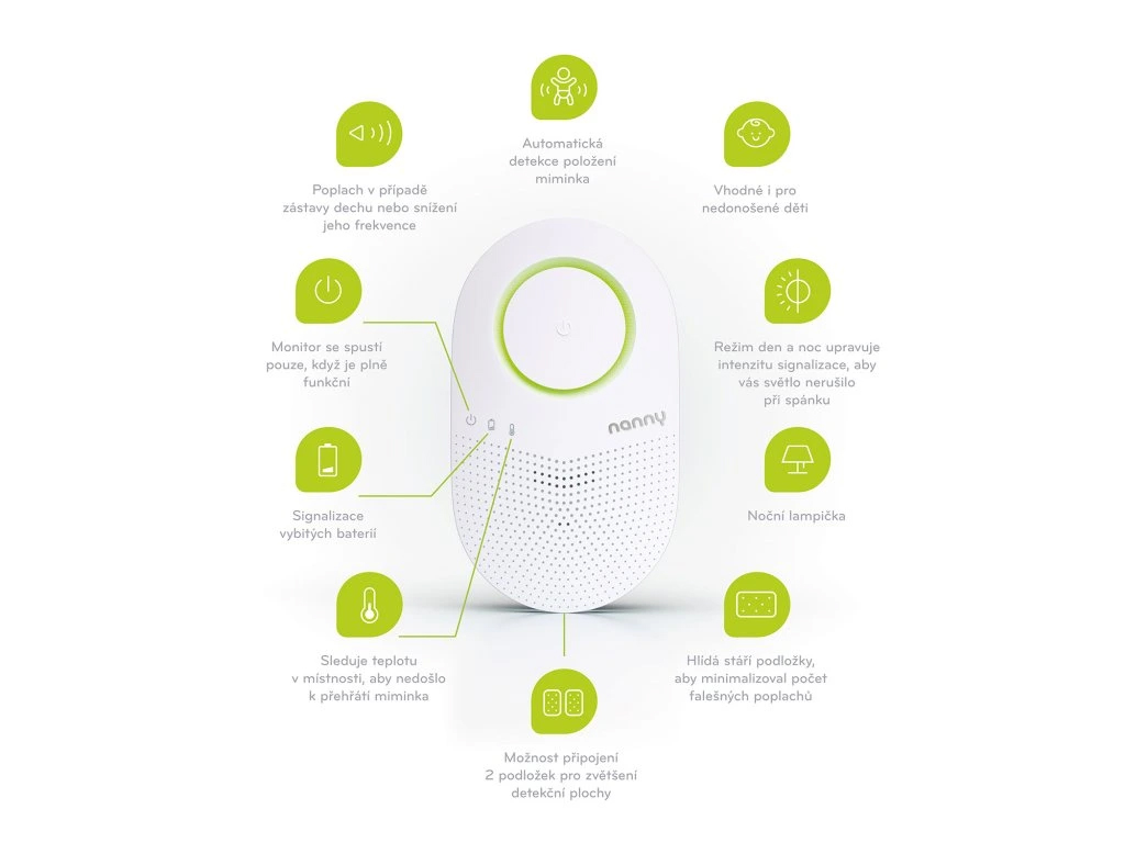 JABLOTRON Monitor dechu miminka Nanny 3