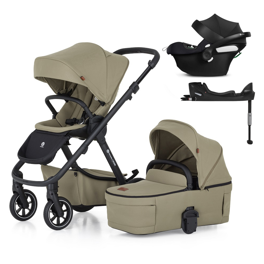PETITE&amp;MARS SET Kočík 4v1 ICON Mossy Green LITE RWS + CBX By CYBEX Aton B2 i-Size