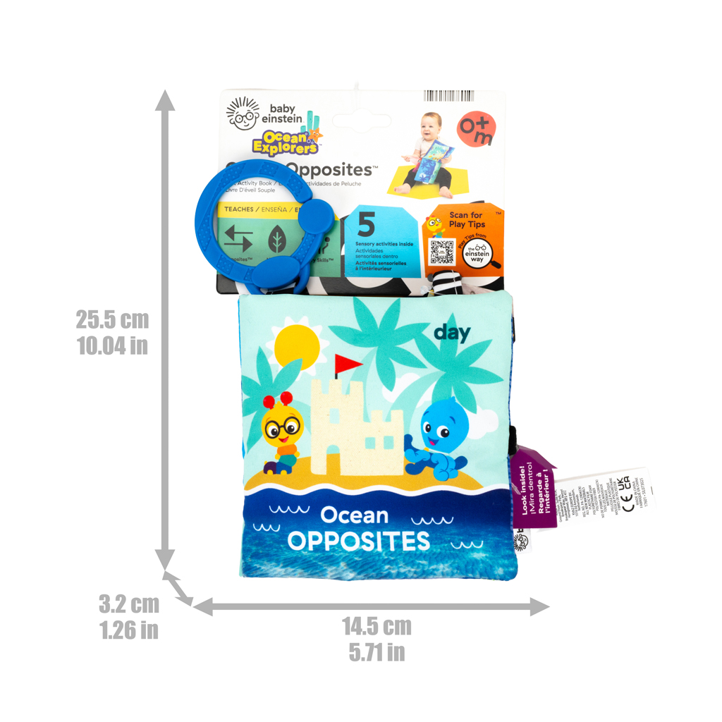 BABY EINSTEIN Mäkká kniha plná aktivít Ocean Opposites™, 0m+