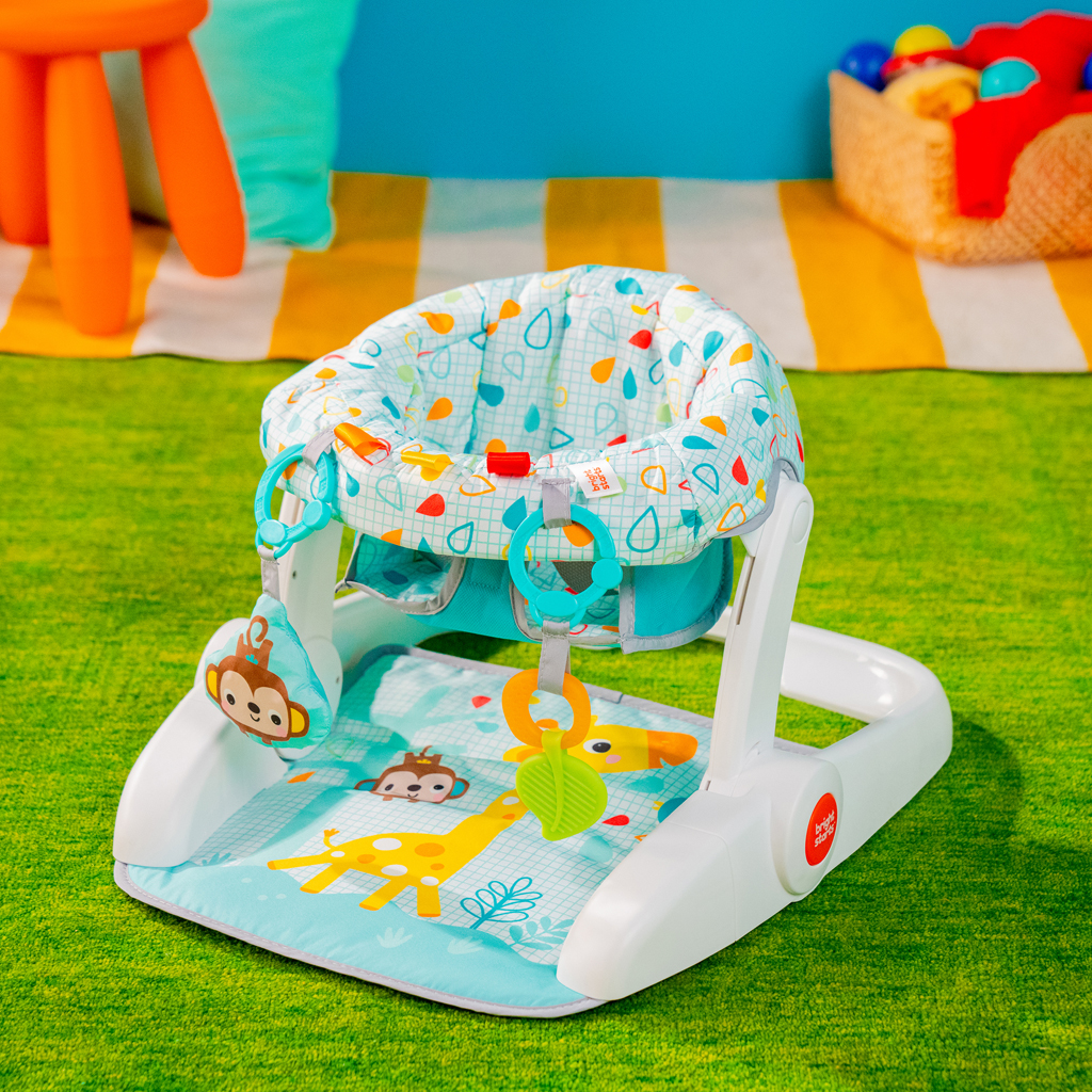 BRIGHT STARTS Kresielko učiace s hračkami pripravené na cestovanie Learn-to-Sit™, 4m+