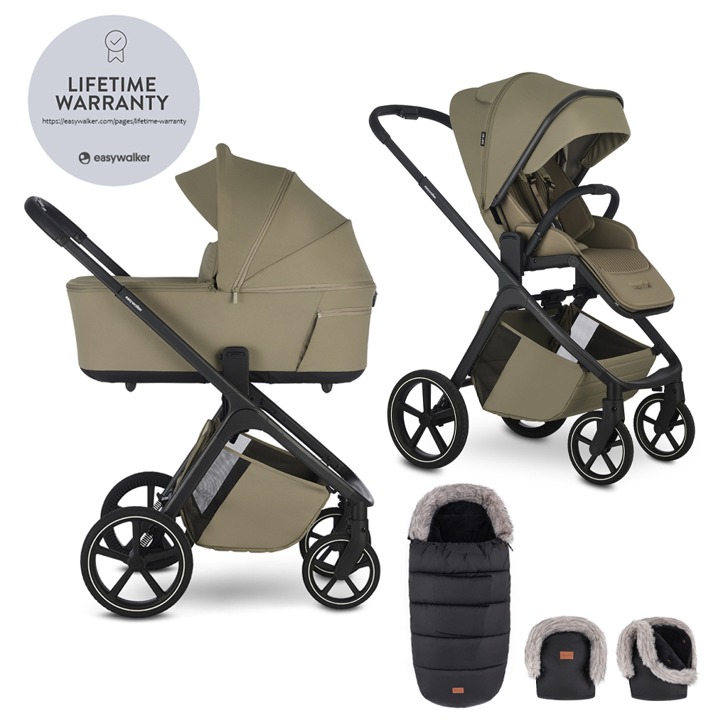 EASYWALKER Set kočík 2v1 Zoey Go Moss Green XL s príslušenstvom