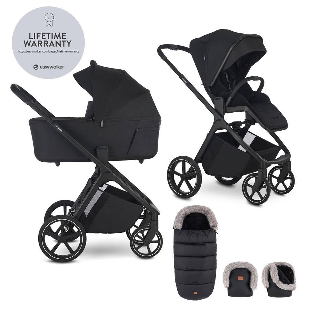 EASYWALKER Set kočík 2v1 Zoey Go Pure Black XL s príslušenstvom